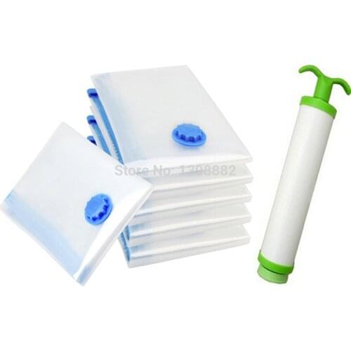 5pcs/lot 40*50 Vacuum Clothing Storage Bag/Vacuum Compressed space bag+Manual Air Pump
