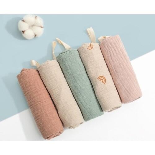 5 Pcs Towel Baby Facecloth Bath Towel Handkerchief Cotton Burp Cloth Washcloth