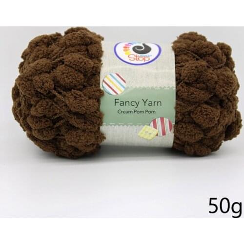 50g Fancy Pompom Thick Yarn for Hand-knitted Blanket Cushion Polyester Thread Handmade DIY Knitting Wool