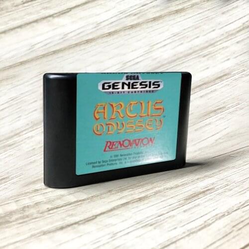 Arcus Odyssey - USA Label Flashkit MD Electroless Gold PCB Card for Sega Genesis Megadrive Video Game Console