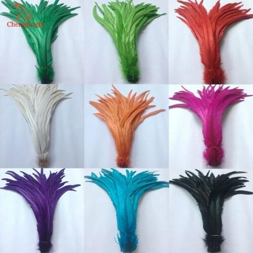 CHENGBRIGHT 500 PCS 35-40CM Natural Rooster Feathers Colorful Cheap Feather For Decoration Crafts Christma Diy Pheasant Feather