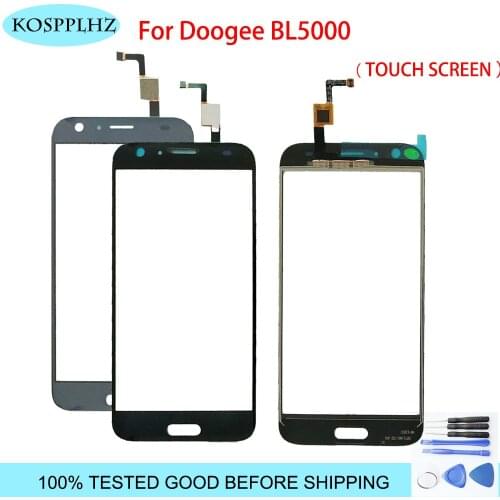 Black/ blue 5.5 inch front outer glass For Doogee BL5000 Touch Screen Touch Panel Lens Replacement For Bl 5000 + Tools