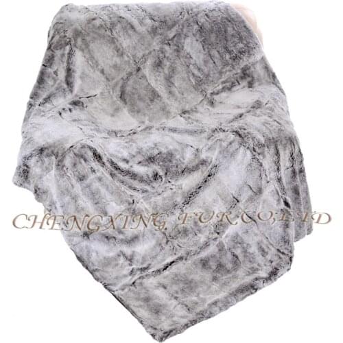 CX-D-32 Genuine Rex Fur Blanket Real Fur Throw Blanket Living Room Decorative Blankets For Beds