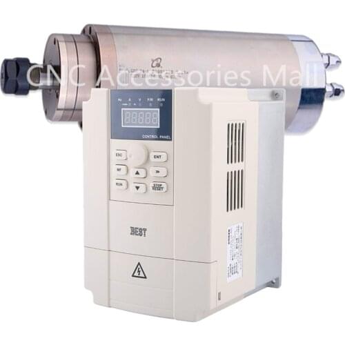 3.2kw ER20 D100mm CNC spindle motor AC220V/AC380V water cooled spindle motor for cnc engraving machine & 4kw BEST VFD Inverter