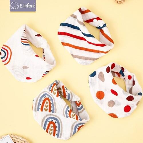 Elinfant 1Pcs Baby Bibs Unisex Newborn Baby Bandana Bibs for Drooling Teething Cotton Baby Bibs