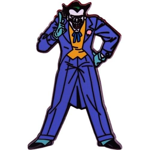 The joker ghastly grin enamel pin the animated series collection
