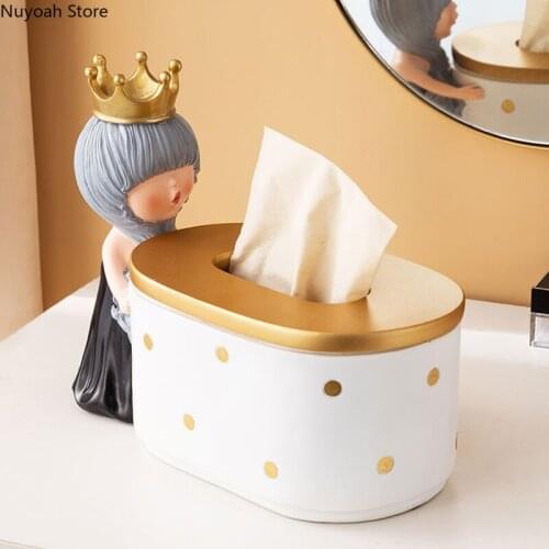 European-style Creative Cute Tissue Box Light Luxury Paper Box Home Living Room Decoration Accessories/bathroom Decoration