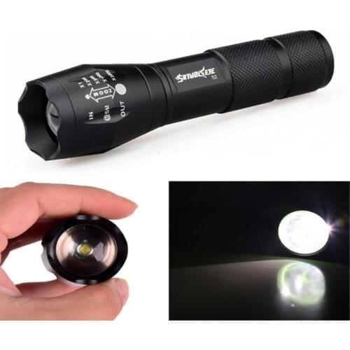 1PC 3500 Lumen 5 Modes CREE XM-L T6 LED Torch Powerful 18650 Flashlight Lamp Light Zoomable Aluminum Wholesale Free Shipping