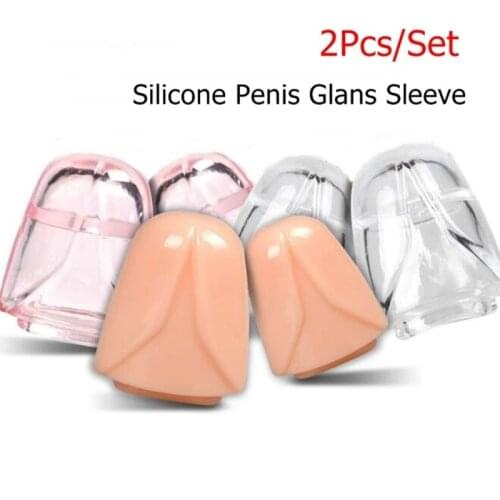 2Pcs/Set Delay Ejaculation Cock Ring Penis Sleeve Glans Cover Cock Extender Sex Product For man G Point Sperm Lock Cover