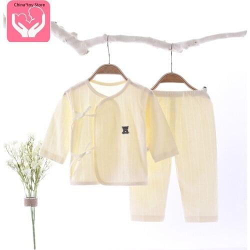 Baby Underwear Set Pure Cotton Boneless Summer 0-3 Months Newborn Monk Clothing Thin Section Air Conditioning Clothing Pajamas