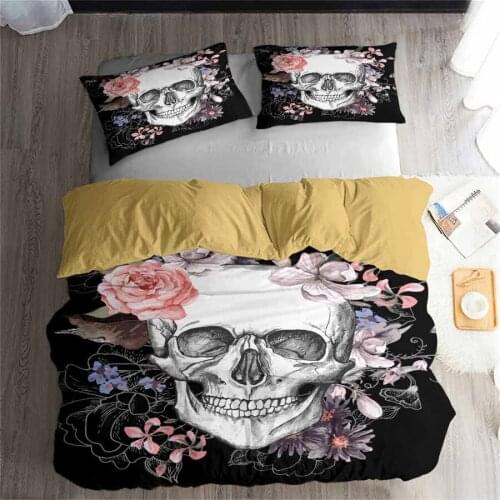 HELENGILI 3D Bedding Set skull Print Duvet cover set lifelike bedclothes with pillowcase bed set home Textiles #2-25