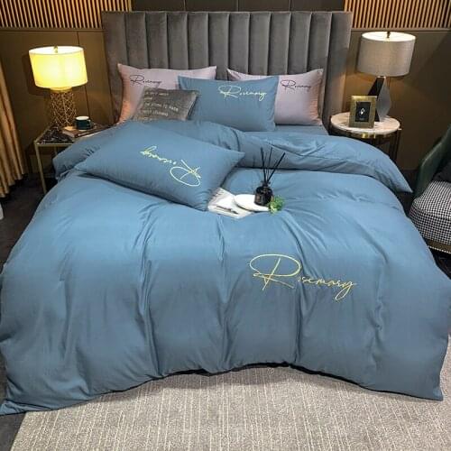 Nordic Style Bedding Set Simplicity Bed Linen Sheet Pillowcase Solid Color Single Queen King Size Home Duvet Cover Sets Bedroom