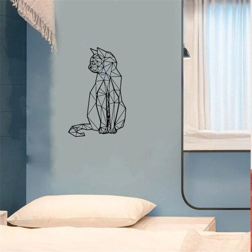 Creative Cat Geometry Wall Sticker Home Decor For Babys Room Living Room Bedroom Decoration Vinyl Wall Decals ph753