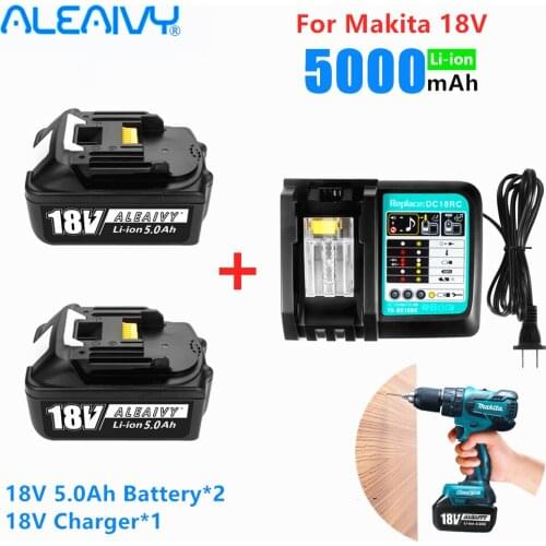 Aleaivy 18V 5.0Ah Rechargeable Li-ion battery For Makita power tool 18 v Batteries BL1840 BL1850 BL1830 BL1860B LXT 400
