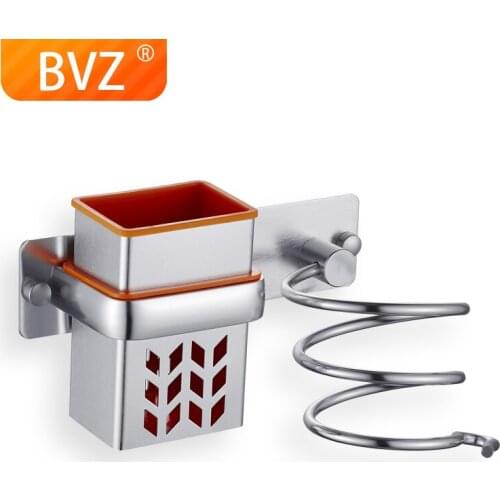 BVZ Wall-mounted Multi-function Hair Dryer Hanger bathroom Shelf Storage Hairdryer holder Hair Salon Bathroom Space Rack