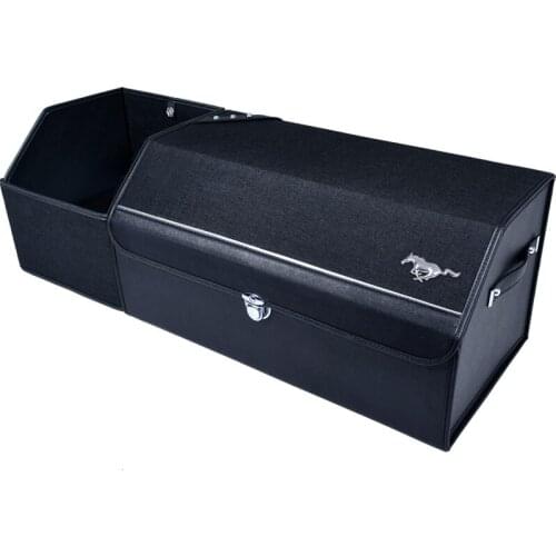 Microfiber Leather Trunk Multifunction Storage Box Car for Ford Mustang Shelby Accessories Interior Modification