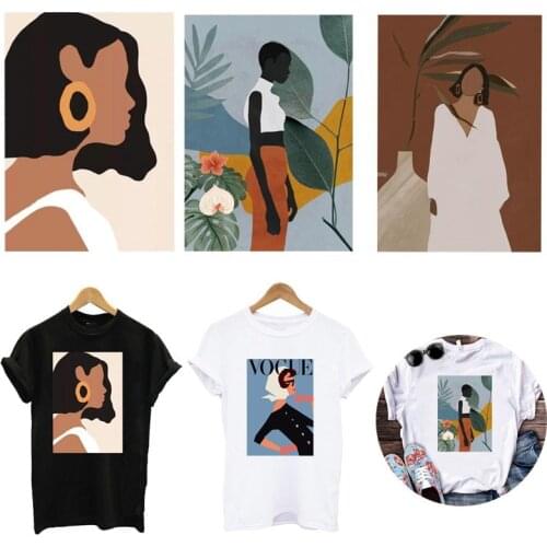 Fashion Women Lady Thermal Heat Transfer Sticker DIY Washable Iron On Patches for T-Shirt Jeans Jackets Applique Decor