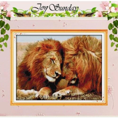 Lions Patterns Counted Cross Stitch 11CT 14CT Cross Stitch Sets wholesale Animals Cross Stitch Kits Embroidery Needlework