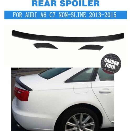 Carbon fiber / FRP Unpainted Rear Trunk Spoiler Boot Lip Wing for Audi A6 C7 Standard Non-sline 2013 - 2015