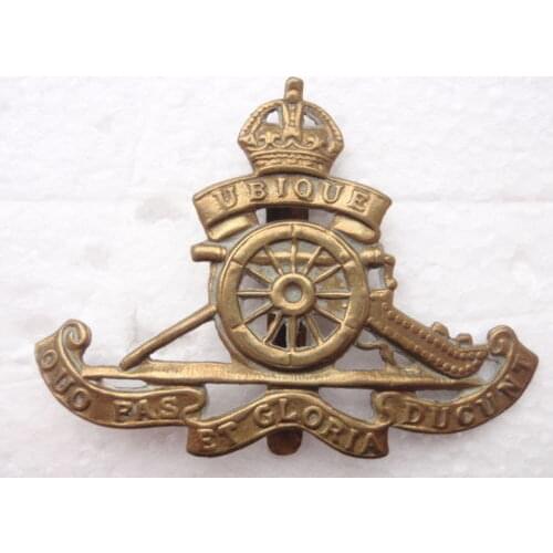 Low price custom Badge Wholesale WW1/2 Royal Artillery Brass Cap Badge top quality military badge FH680091