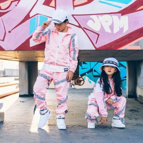 New Childrens Hip Hop Dance Costume Handsome Boys Drums Clothing Girls Jazz Dance Performance Outfit Street Wear Tide DWY3960