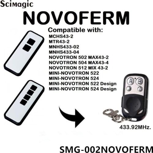 NOVOFERM 502 MAX43-2, 504 MAX43-4 clone garage gate remote control 433,92mhz Rolling code duplicator