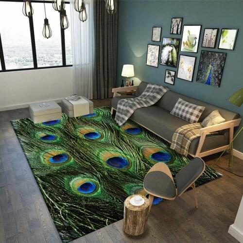 New Animal Fur Peacock Feather Living Room Bedroom Carpet Alternative Feather Decoration Floor Mats