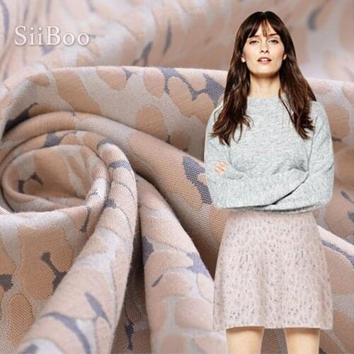 Sexy beige 3D leopard jacquard brocade fabric apparel for coat dress cotton tissu tecido stoffen fabrc cloth yarn tela SP5213