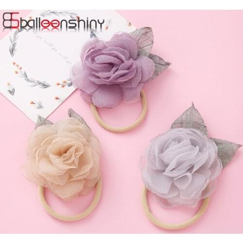 BalleenShiny 2020 2pcs New Rose Headband Hot Sale Little Princess Baby Fashion Headwear Accessories Hair Ring Stretch Soft