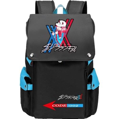 DARLING in the FRANXX Large Girls School Bags ZERO TWO Anime Flag Bookbag Oxford Travel Backpack USB Charging Laptop Bagpack