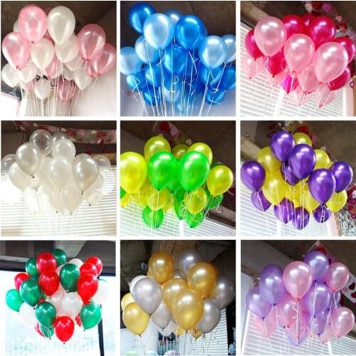 100pcs/lot wedding ballons 10inch 1.5g latex birthday balloons red gold supply colorful party kids latex toys inflatable ballons