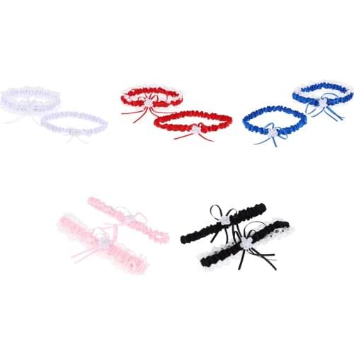 Wedding Bridal Garters Women Lace Satin with Bowknot Wedding Dress Accessory