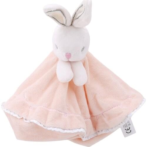 Soothing Baby Towel Appease Toys Cartoon Bunny Rabbit Plush Towel Cute Infants Bath Soft Security Blanket Sleep Plush Doll Care