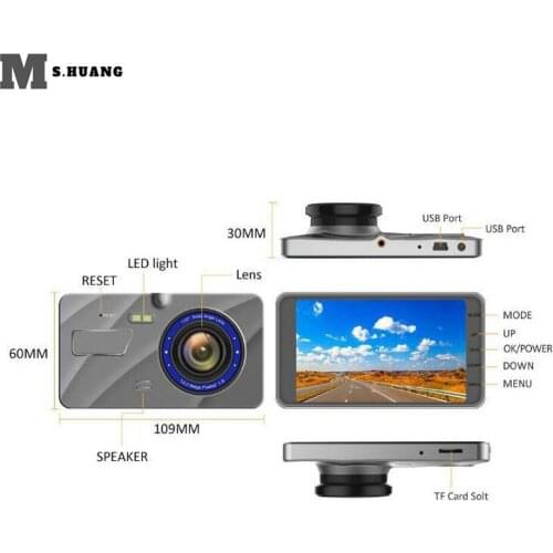 Dash Cam One Lens Car DVR Camera Full HD 1080P 4inch Touch IPS Front Night Vision Video Recorder Parking Monitor