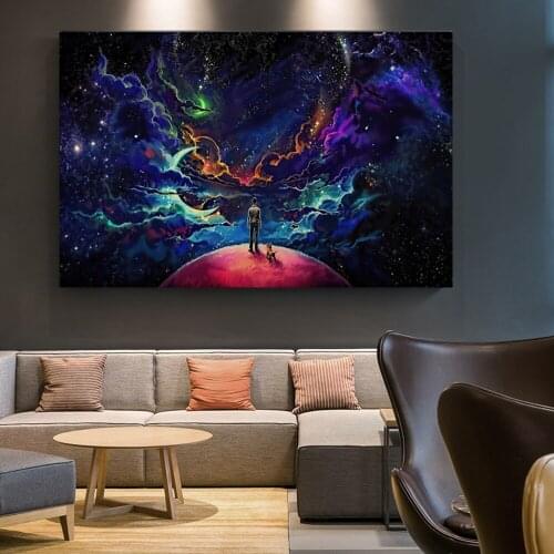 Universe Planet Solar System Canvas Posters Art Wall Paintings Cartoon Canvas Prints Pictures For Kids Living Room Decoration