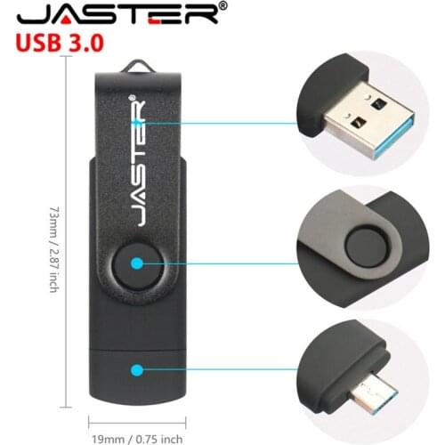 High Speed JASTER USB 3.0 USB Flash Drive OTG usb stick for phone/tablet 64GB 32GB 16GB 8GB Pen Drive 2 in 1 function pendrive