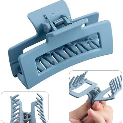 Hair Clip Candy Matte Color Rectangle Hollow Hair Claws Hairpin Headdress Female Acrylic Headwear Large Hairpin Hair Barrettes