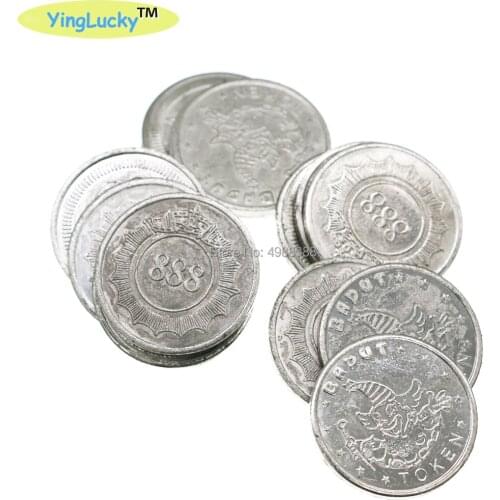 Yinglucky 100pcs Arcade game Coin arcade game machine 25*1.85mm Stainless steel tokens for Jamma MAME Amusement