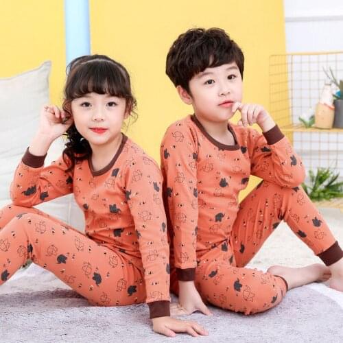 Winter Childrens Pajamas Sets Long Sleeves Pyjamas Kids Animal Cartoon Pajamas For Girls Boys Clothes Cotton Pijamas Sleepwear