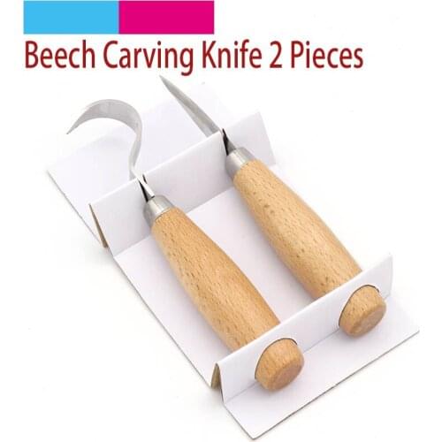 2pcs/set Stainless Steel Wood carving Cutter Woodwork Sculptural DIY Wood Handle Root Spoon Carving Knife Woodcut Tools Kit
