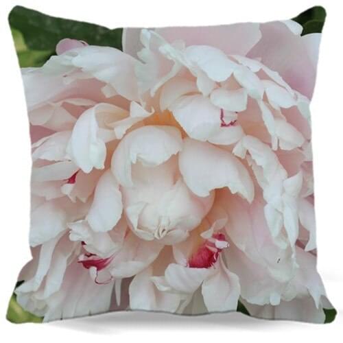 2017 Spring White peony Plant cotton polyester cushion cover for sofa home car decor Square 16" 18" 19" Flowers pattern