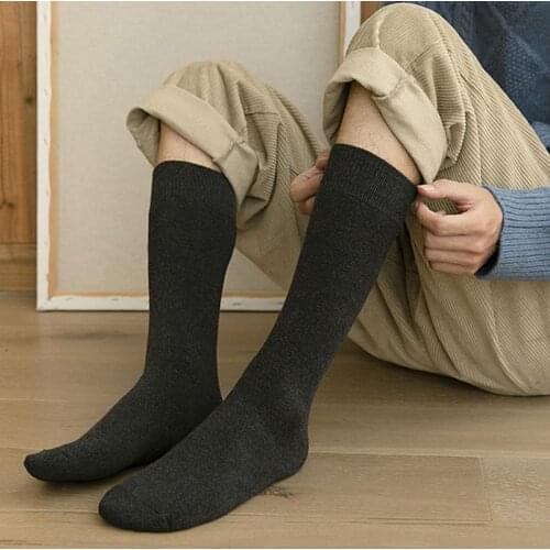 3 Pairs/lot Winter Thick and Warm Mens Knee High Long Socks Snow Cold Compression Leg Terry Socks