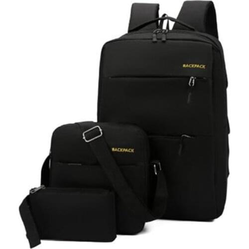 3pcs/set Mens Backpack Bag Male USB Charging Laptop Backpack Women Computer Bags Schoolbag Men Shoulder Bag Sets Bags 3 Pieces