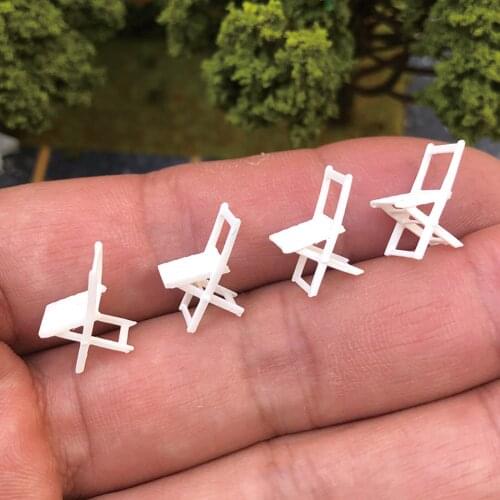 4pcs 1:64 Scale Mini Tiny Chairs Scenery Scenario for Decoration