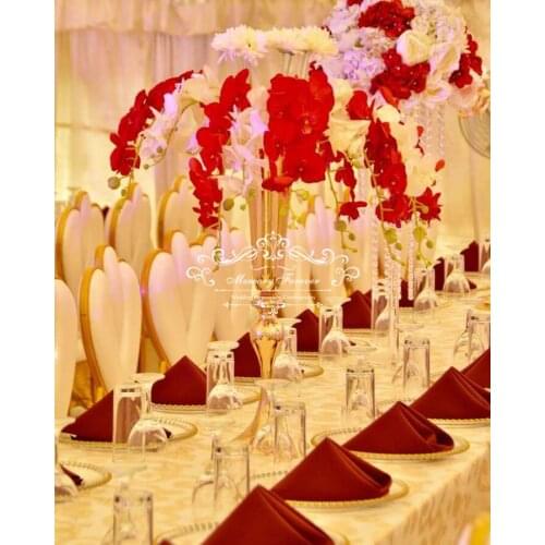75 Flower Vase Wedding Table Centerpiece Event Road Lead Gold Metal Vases Party Decoration Flower Holders