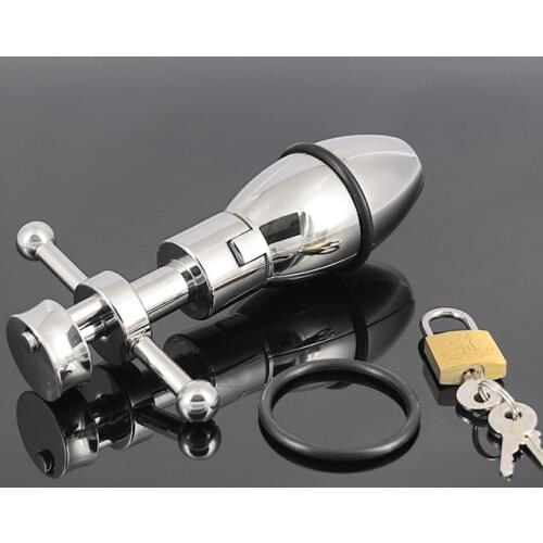 650g Quality 304 Stainless Steel Metal Openable Anal Plugs Heavy Anus Beads Lock with Handles Sex Toys Adult Products