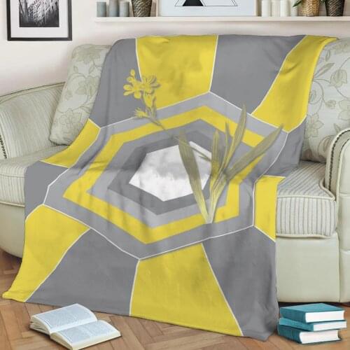 Geometric 3D Printed Velvet Plush Throw Fleece Blanket Bedspread Sherpa Blanket Home Decora