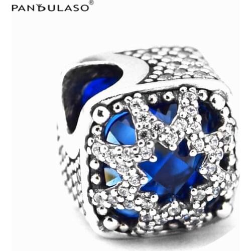 Beads For Jewelry Making Glacial Beauty Charm Blue Crystal Fits European Charms Bracelets Woman DIY Sterling Silver Jewelry
