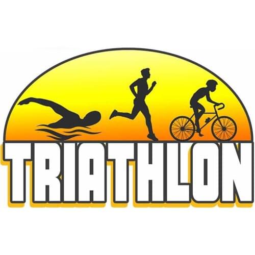 Personality Triathlon Sports Refrigerator Decal Windshield Suitcase Car Stickers Silhouette Fine Accessoires Apply To Car Window