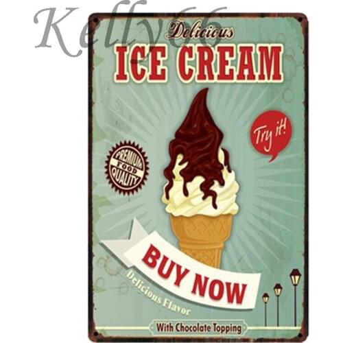 [ Kelly66 ] ICE CREAM Tin Poster Home Decor Bar Wall Art Painting 20*30 CM Size y-1521